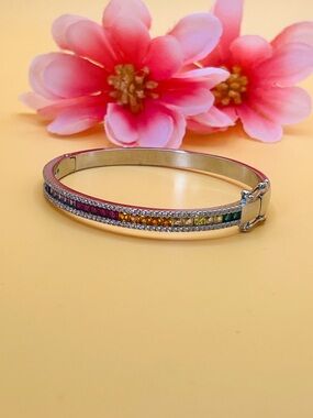 Multi-Color Crystal Tennis Bracelet stainless steel